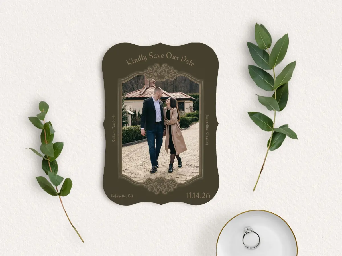 Save the Date Card with Optional Guest Addressing Service