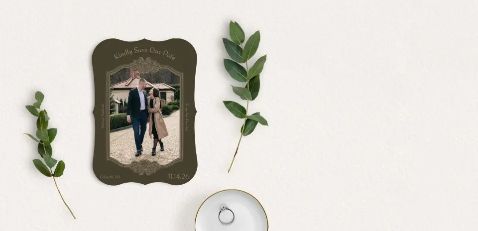 Save the Date Card with Optional Guest Addressing Service