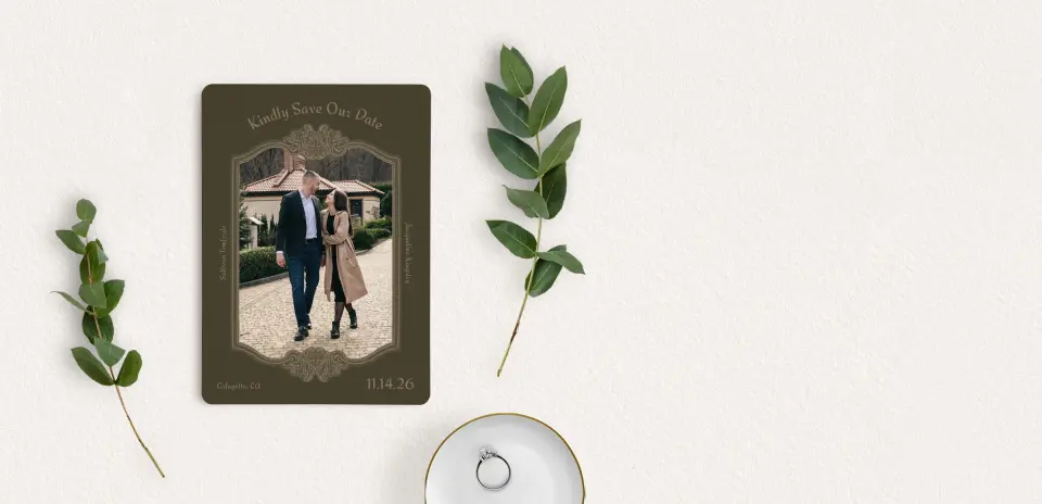 Save the Date Card with Optional Guest Addressing Service