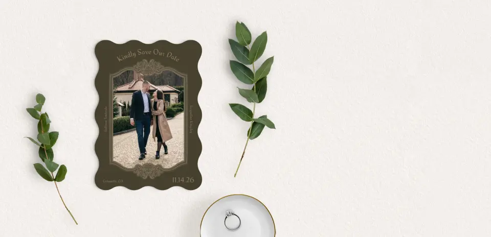 Save the Date Card with Optional Guest Addressing Service