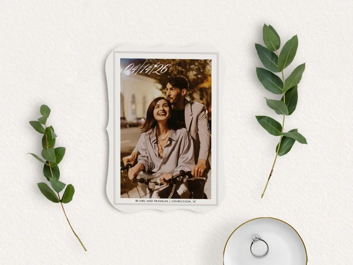 Save the Date Card with Optional Guest Addressing Service