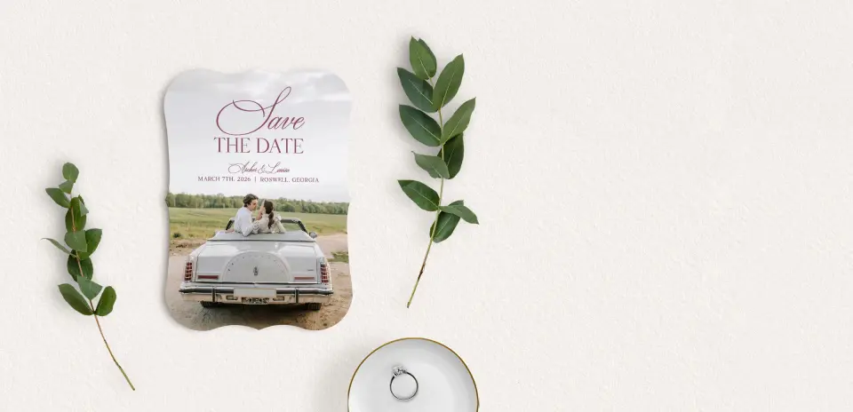 Save the Date Card with Optional Guest Addressing Service