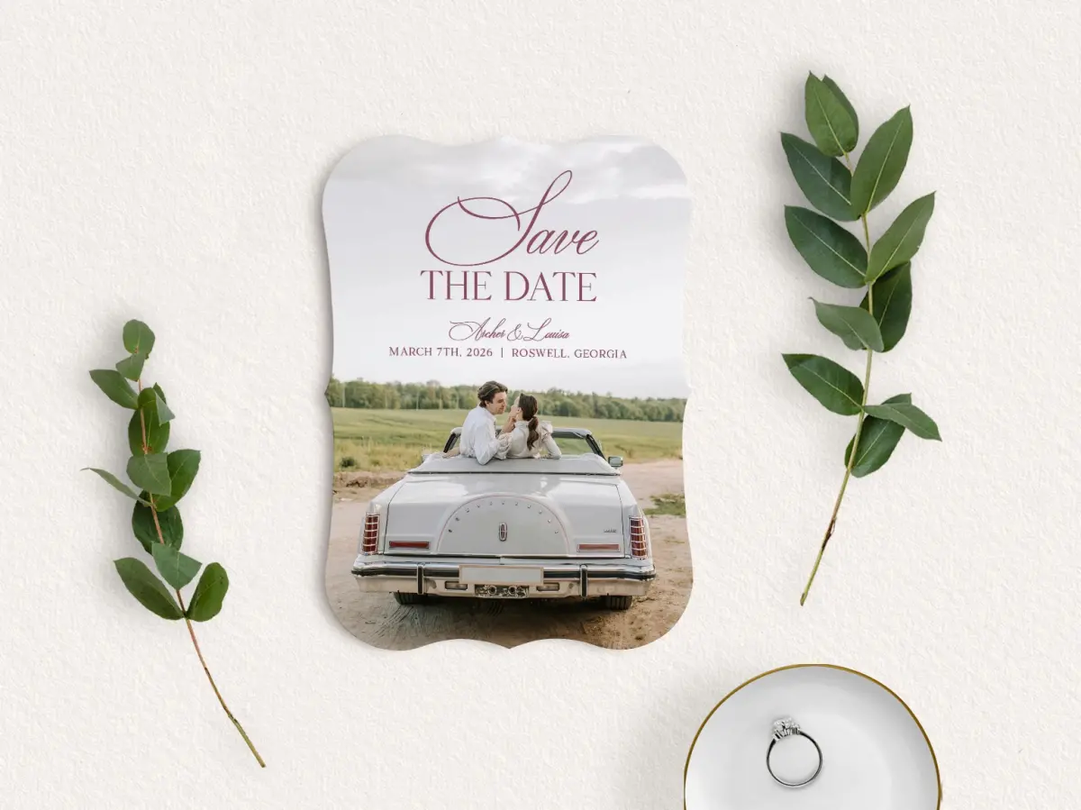 Save the Date Card with Optional Guest Addressing Service