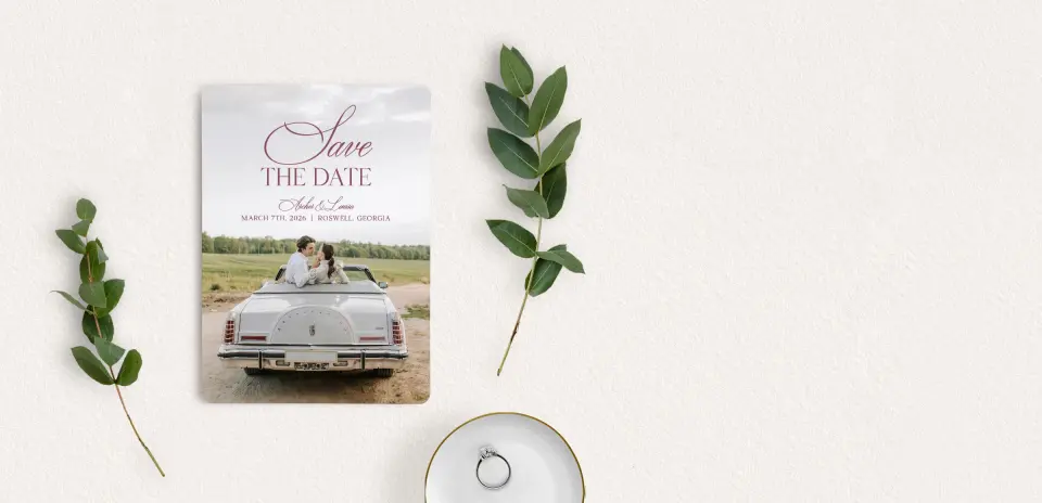 Save the Date Card with Optional Guest Addressing Service