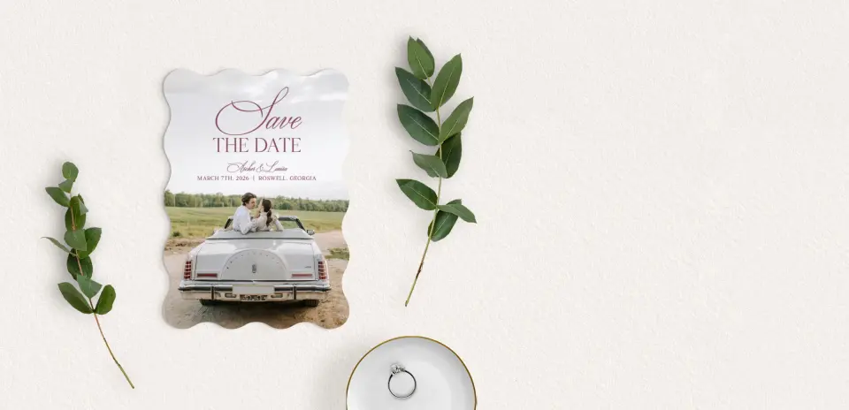 Save the Date Card with Optional Guest Addressing Service