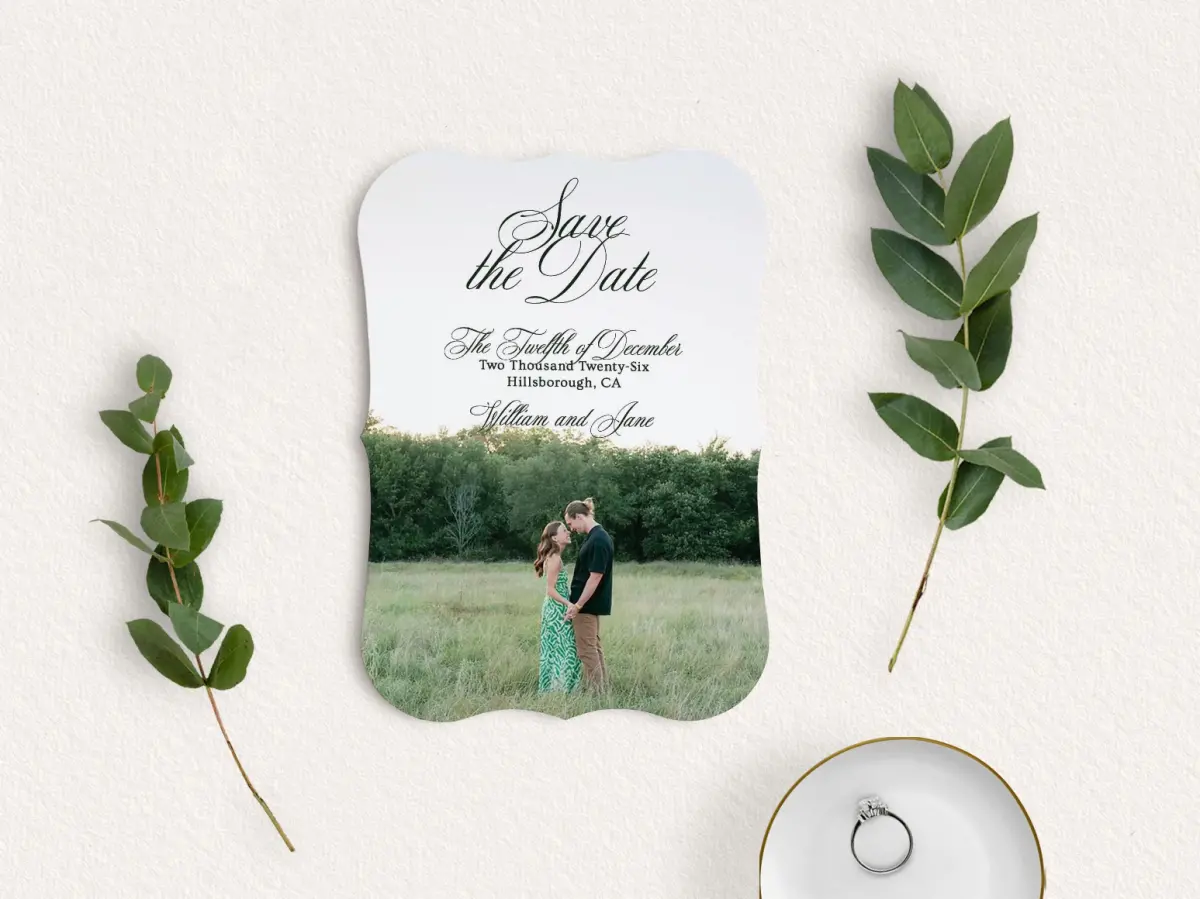 Save the Date Card with Optional Guest Addressing Service