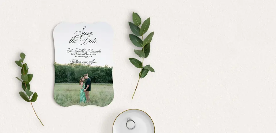 Save the Date Card with Optional Guest Addressing Service