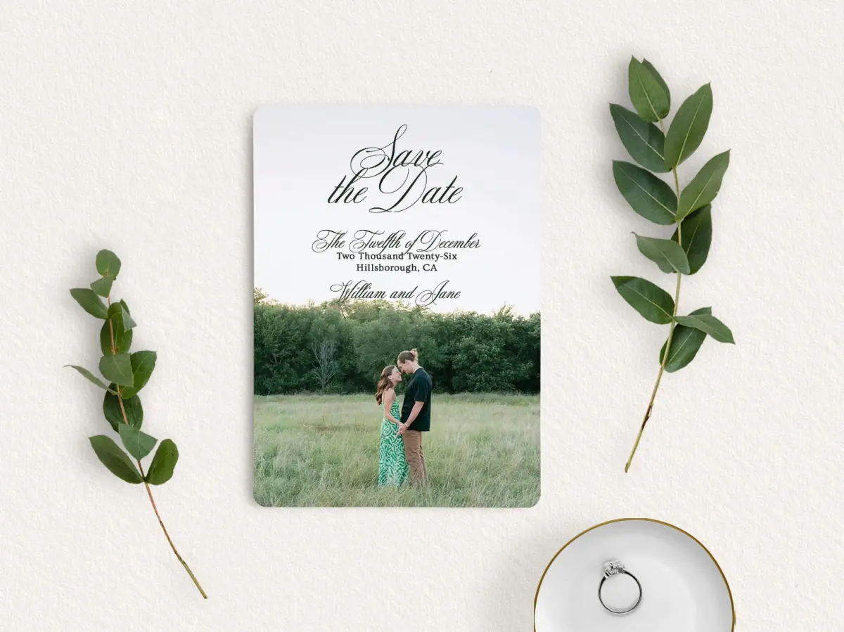 Save the Date Card with Optional Guest Addressing Service