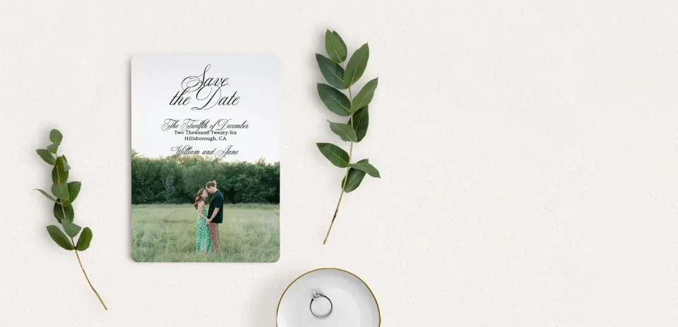 Save the Date Card with Optional Guest Addressing Service