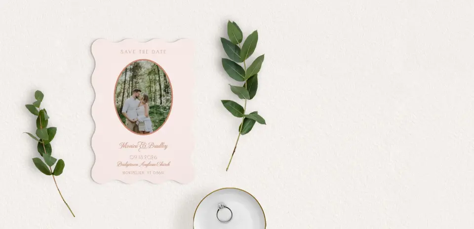 Save the Date Card with Optional Guest Addressing Service