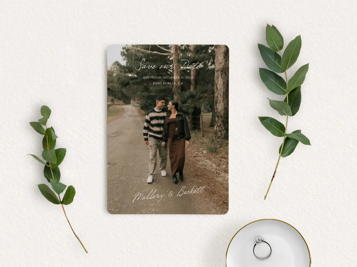 Save the Date Card with Optional Guest Addressing Service