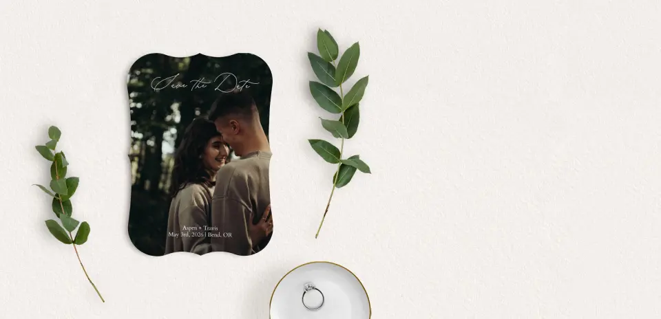 Save the Date Card with Optional Guest Addressing Service