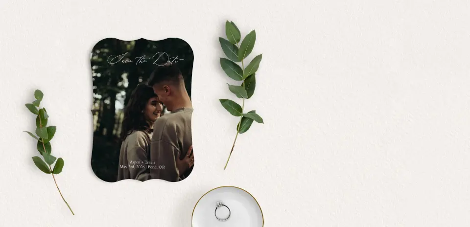 Save the Date Card with Optional Guest Addressing Service