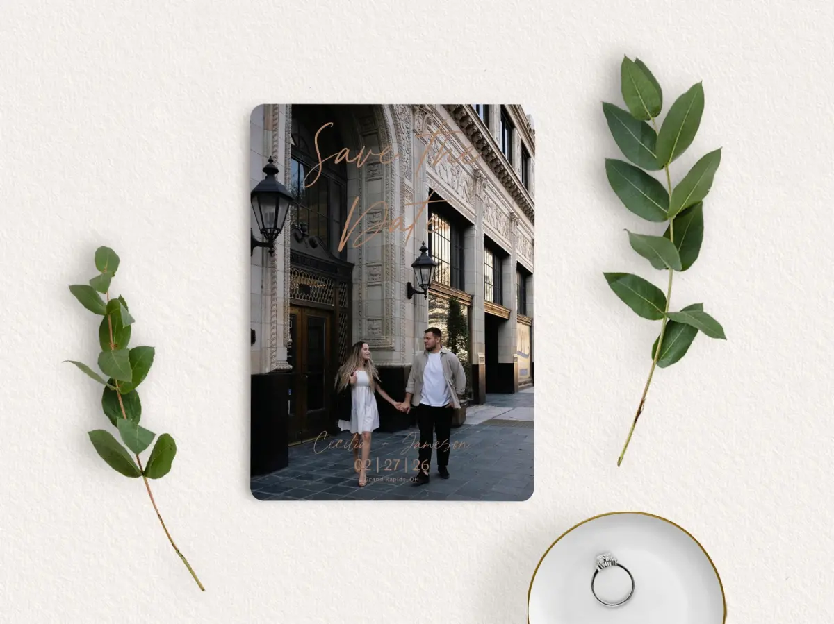 Save the Date Card with Optional Guest Addressing Service