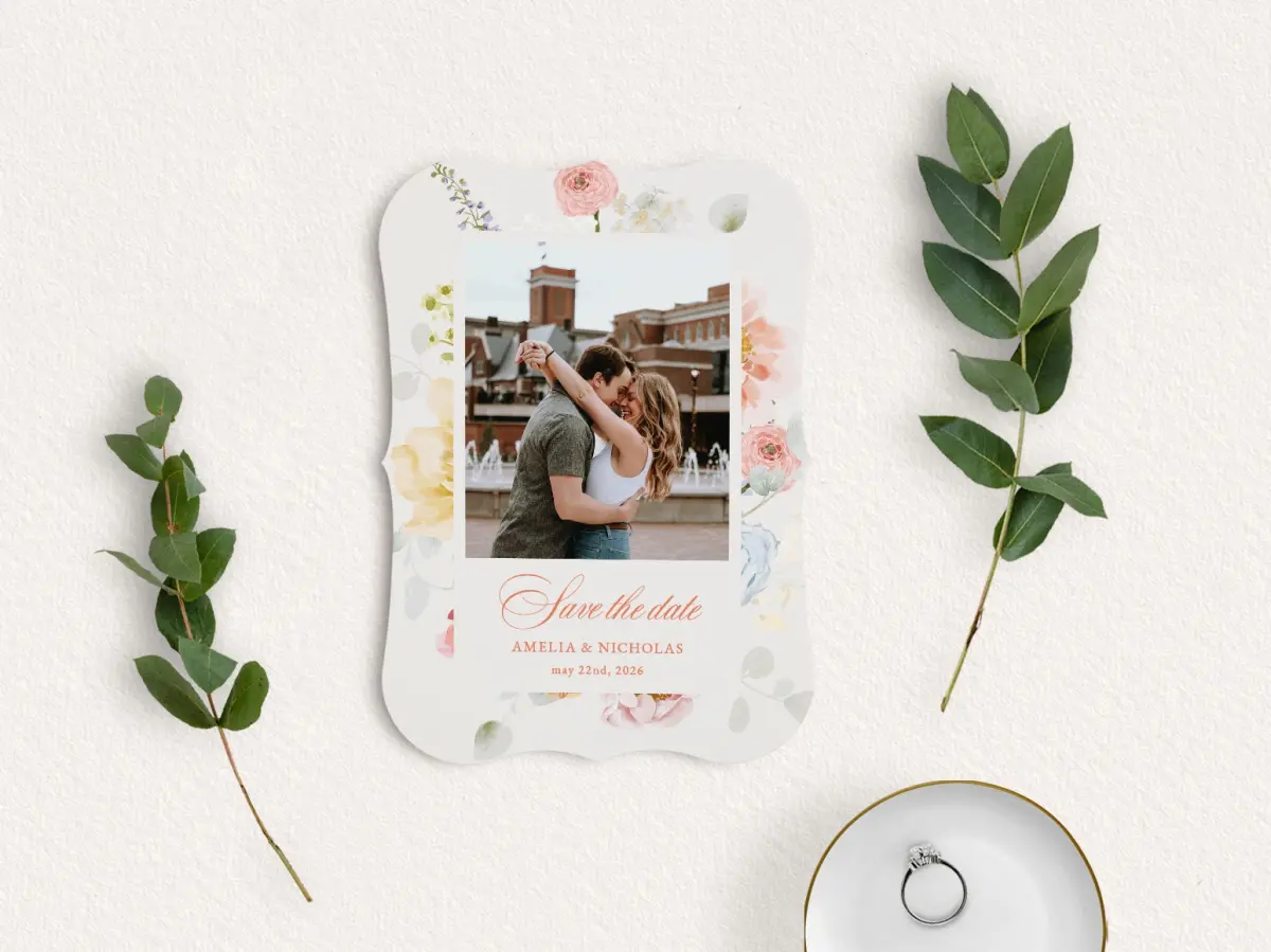 Save the Date Card with Optional Guest Addressing Service
