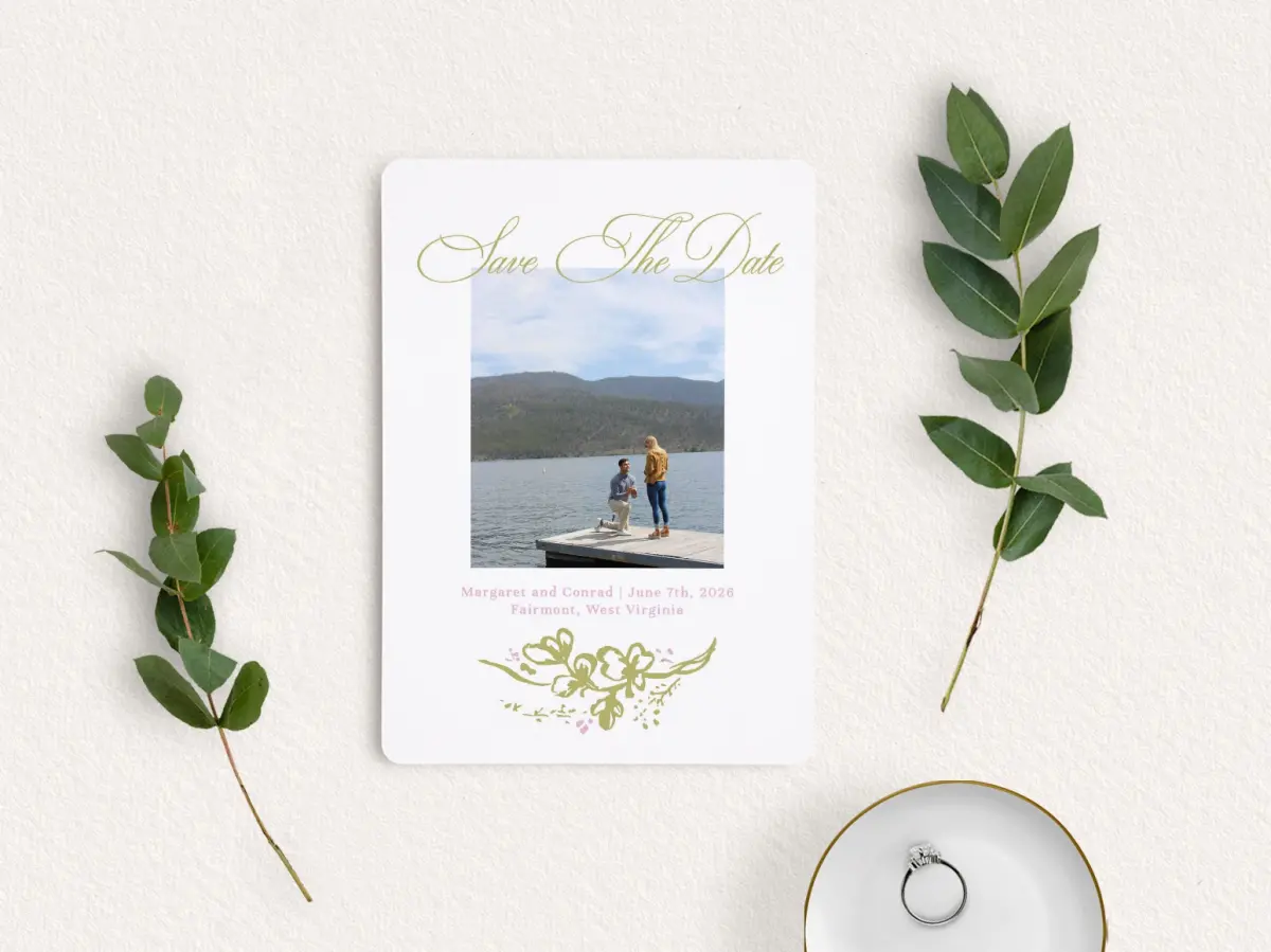Save the Date Card with Optional Guest Addressing Service