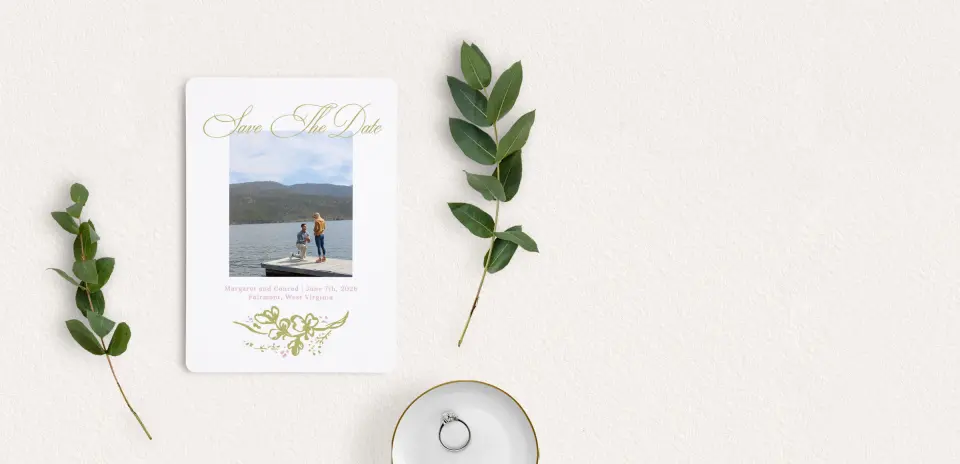 Save the Date Card with Optional Guest Addressing Service