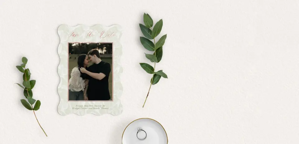 Save the Date Card with Optional Guest Addressing Service