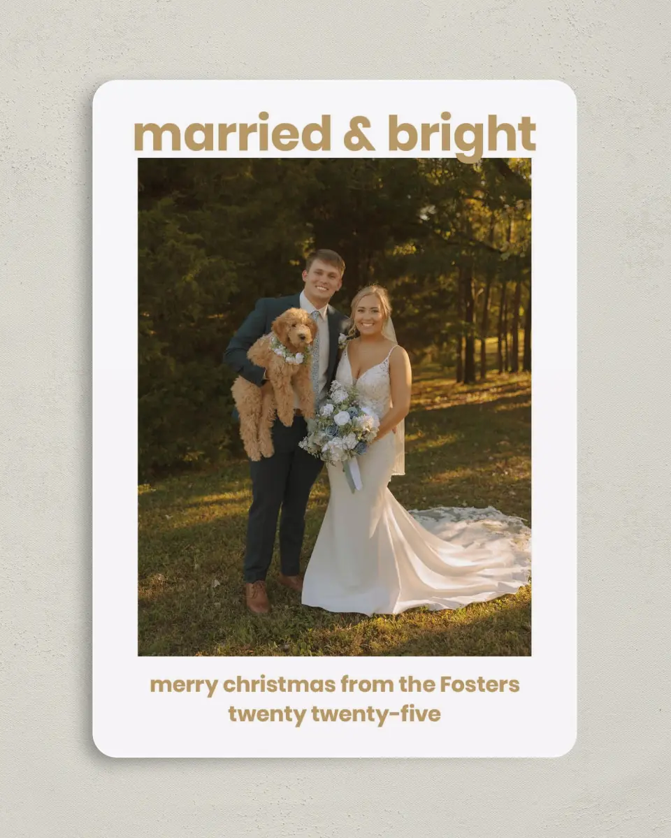 This is a 5" x 7" Christmas Card called Bold and Bright printed in full color on Premium Smooth paper