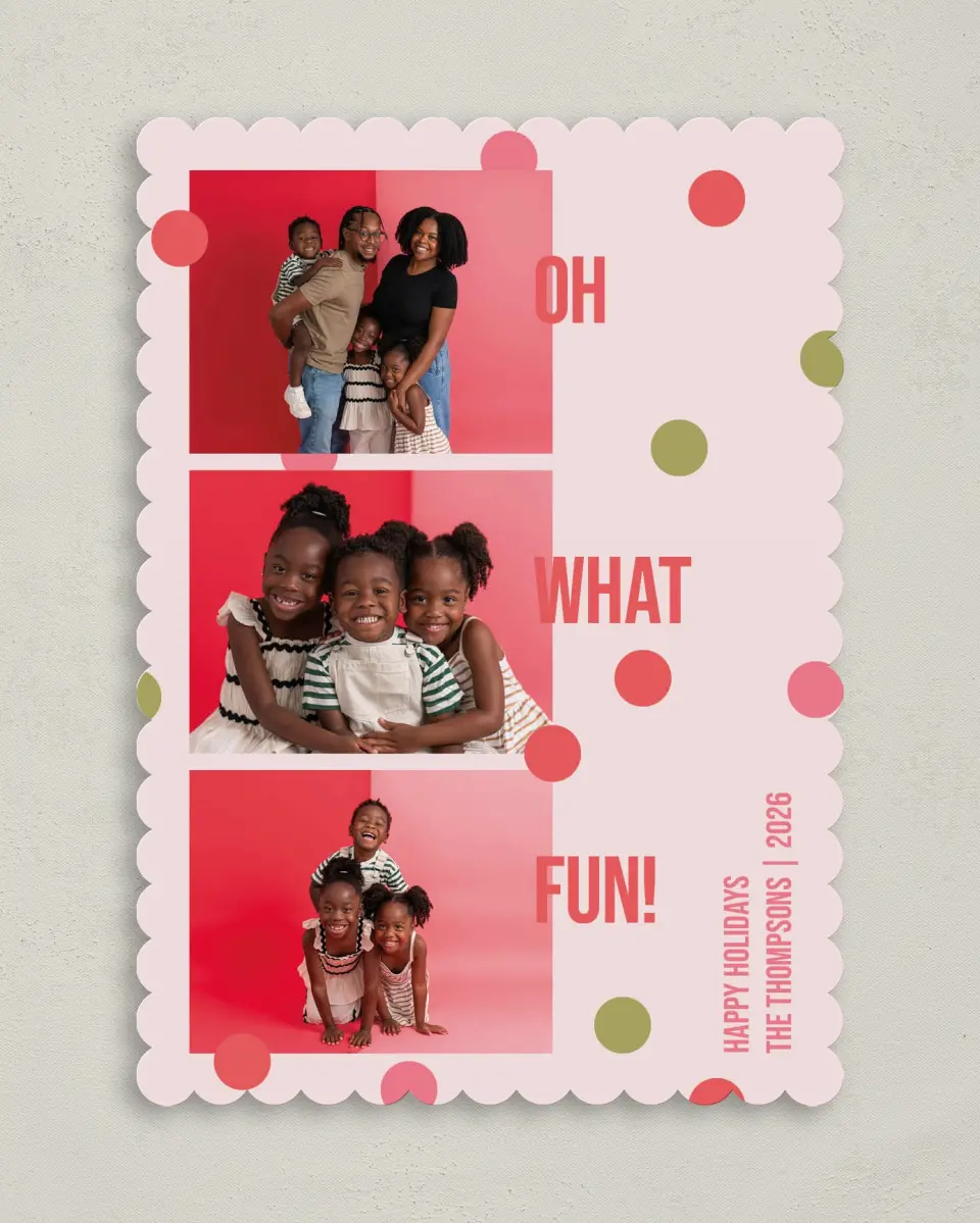 This is a 5" x 7" Christmas Card called Sparkle Season printed in full color on Premium Smooth paper on Premium Smooth paper on Premium Smooth paper
