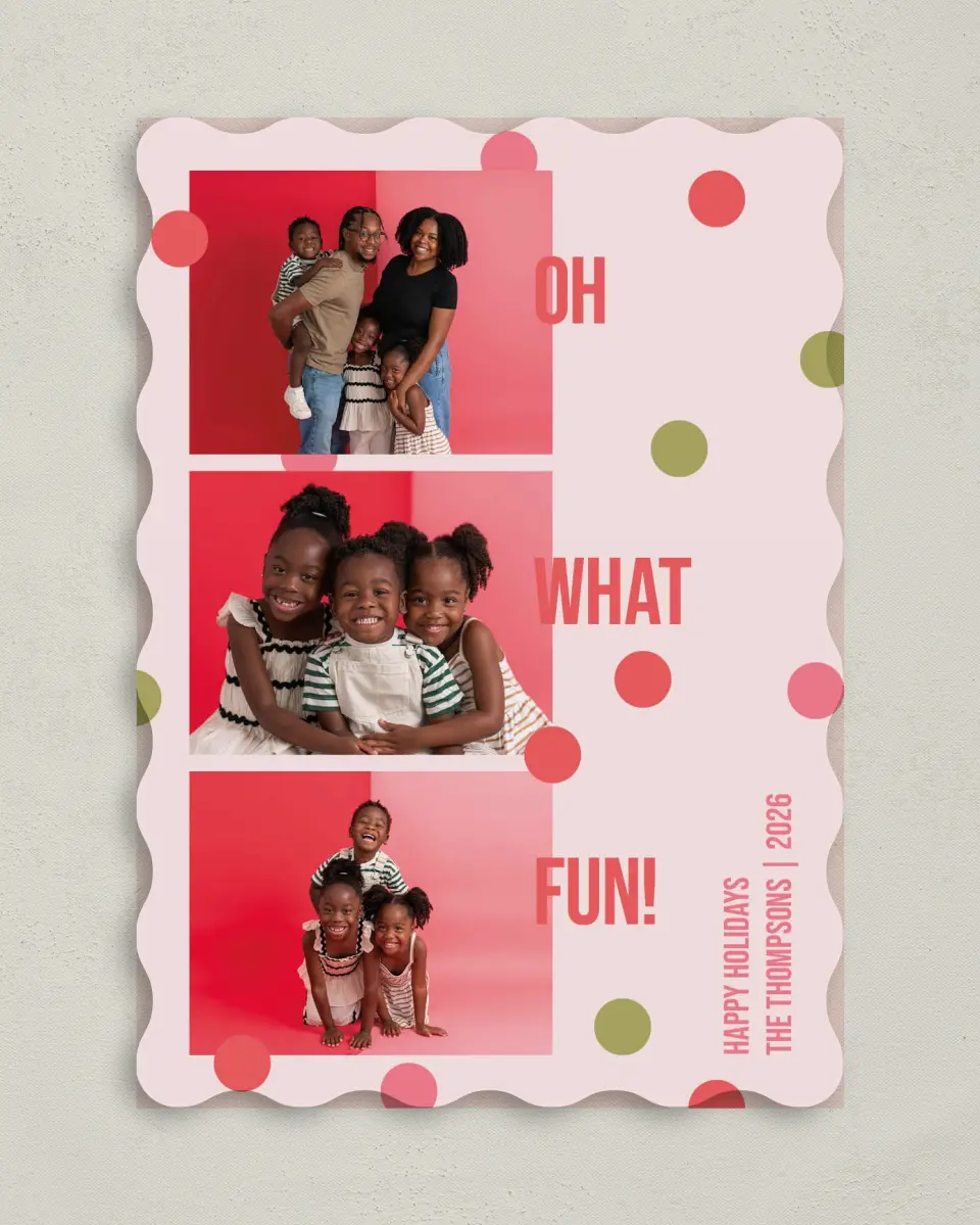 This is a 5" x 7" Christmas Card called Sparkle Season printed in full color on Premium Smooth paper