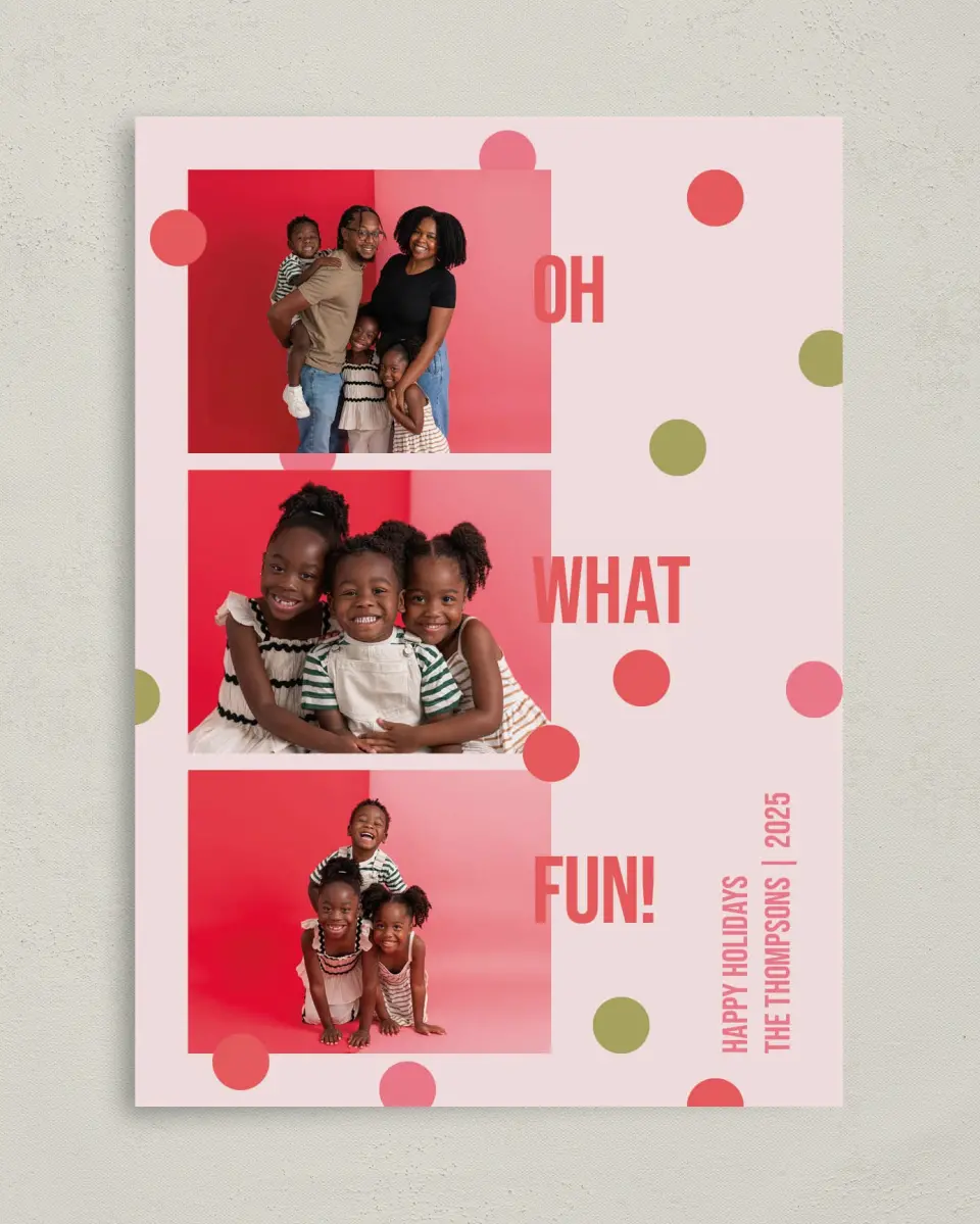 This is a 5" x 7" Christmas Card called Sparkle Season printed in full color on Premium Smooth paper