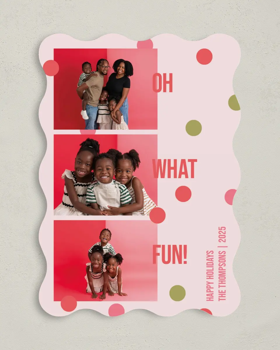This is a 5" x 7" Christmas Card called Sparkle Season printed in full color on Premium Smooth paper