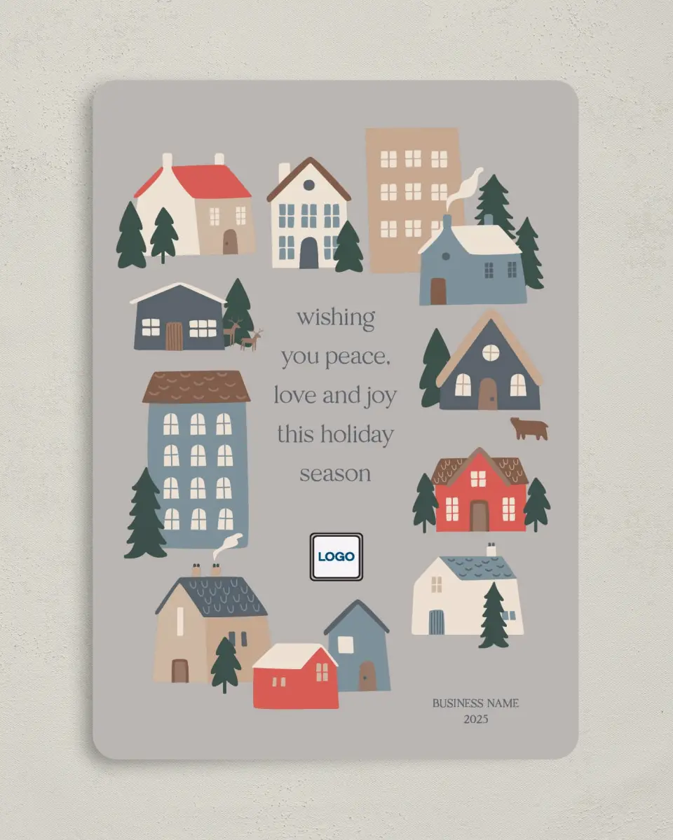 This is a 5" x 7" Christmas Card called Glorious Homes printed in full color on Premium Smooth paper