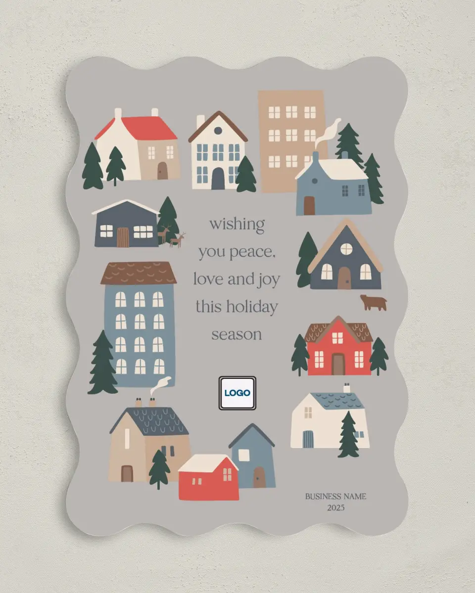 This is a 5" x 7" Christmas Card called Glorious Homes printed in full color on Premium Smooth paper
