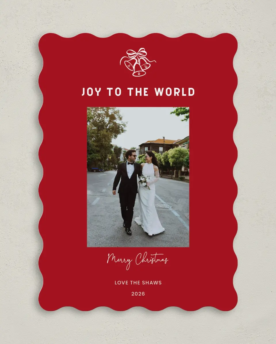 This is a 5" x 7" Christmas Card called Merry Bells printed in full color on Premium Smooth paper