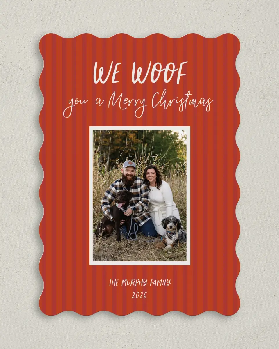 This is a 5" x 7" Christmas Card called Pet Cheer printed in full color on Premium Smooth paper