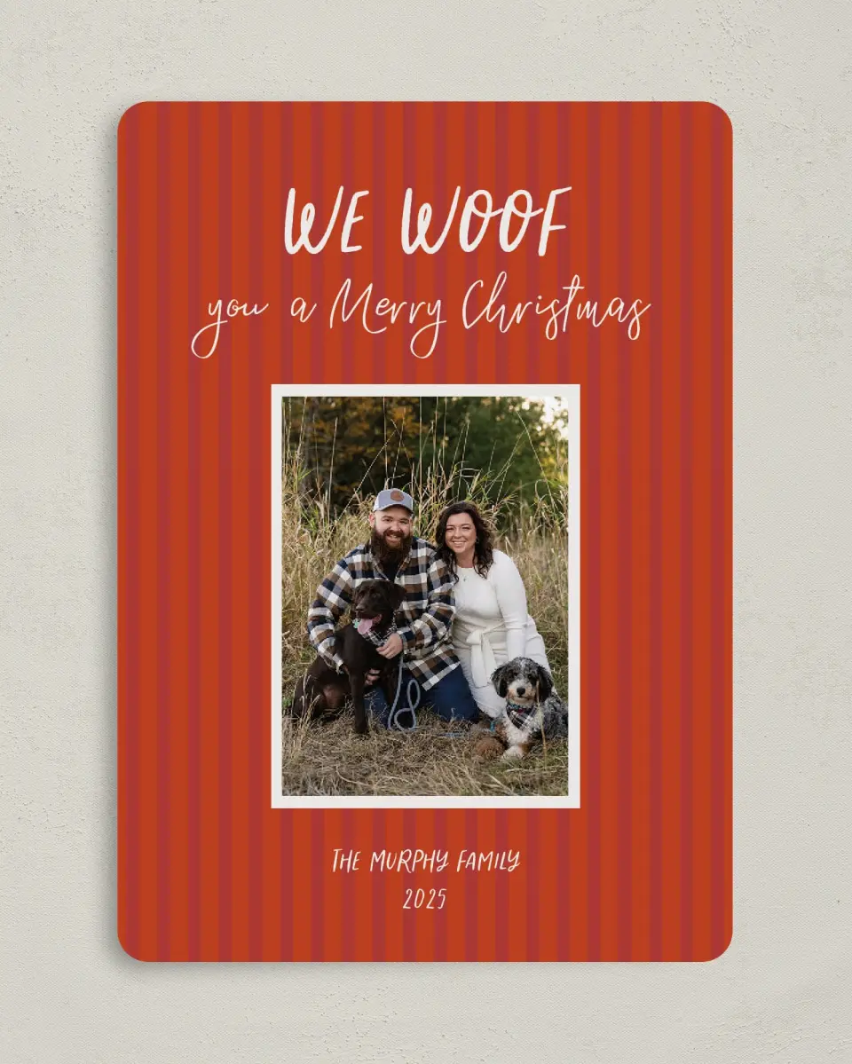 This is a 5" x 7" Christmas Card called Pet Cheer printed in full color on Premium Smooth paper