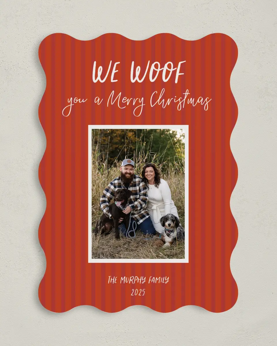 This is a 5" x 7" Christmas Card called Pet Cheer printed in full color on Premium Smooth paper