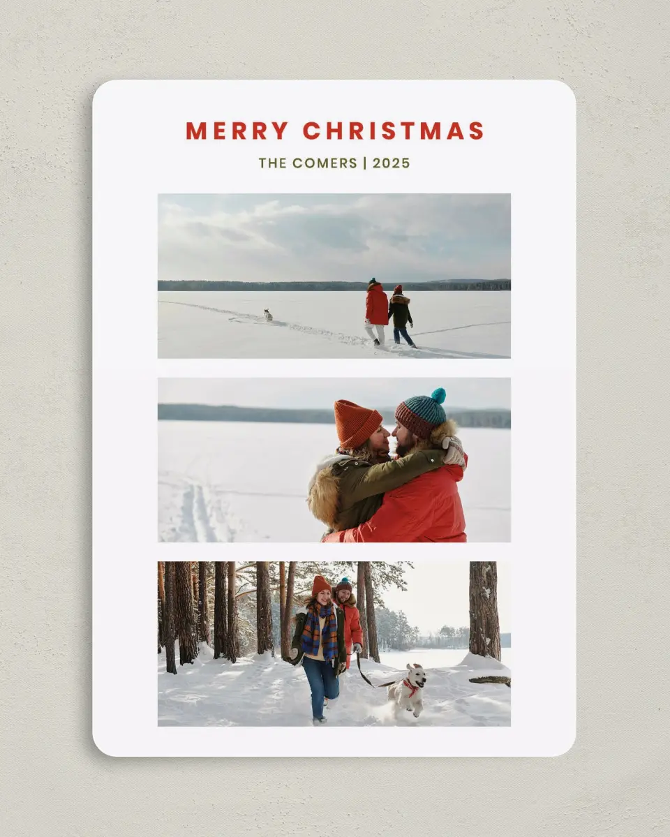 This is a 5" x 7" Christmas Card called Joyful Companion printed in full color on Premium Smooth paper