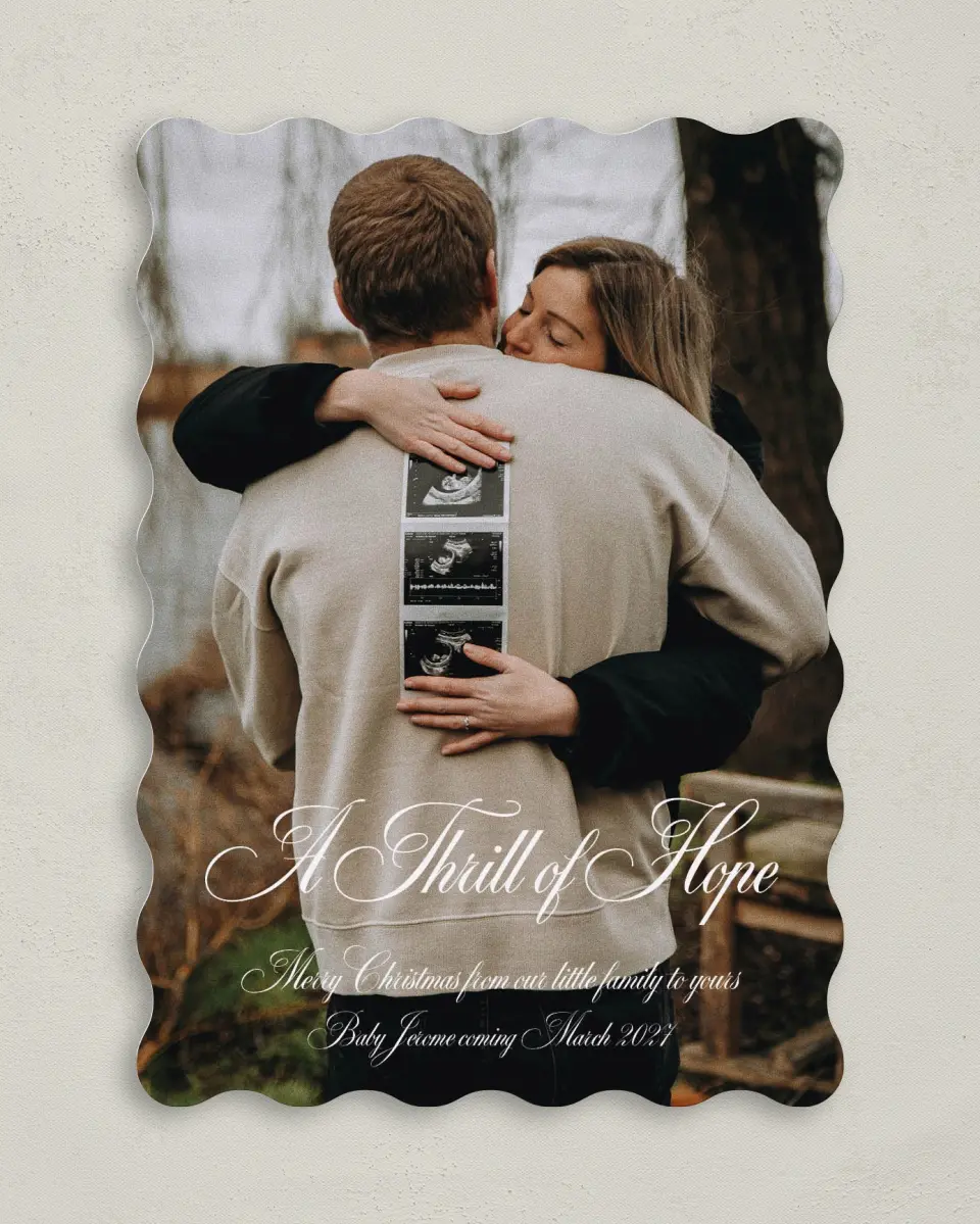 This is a 5" x 7" Christmas Card called A Thrill of Hope printed in full color on Premium Smooth paper