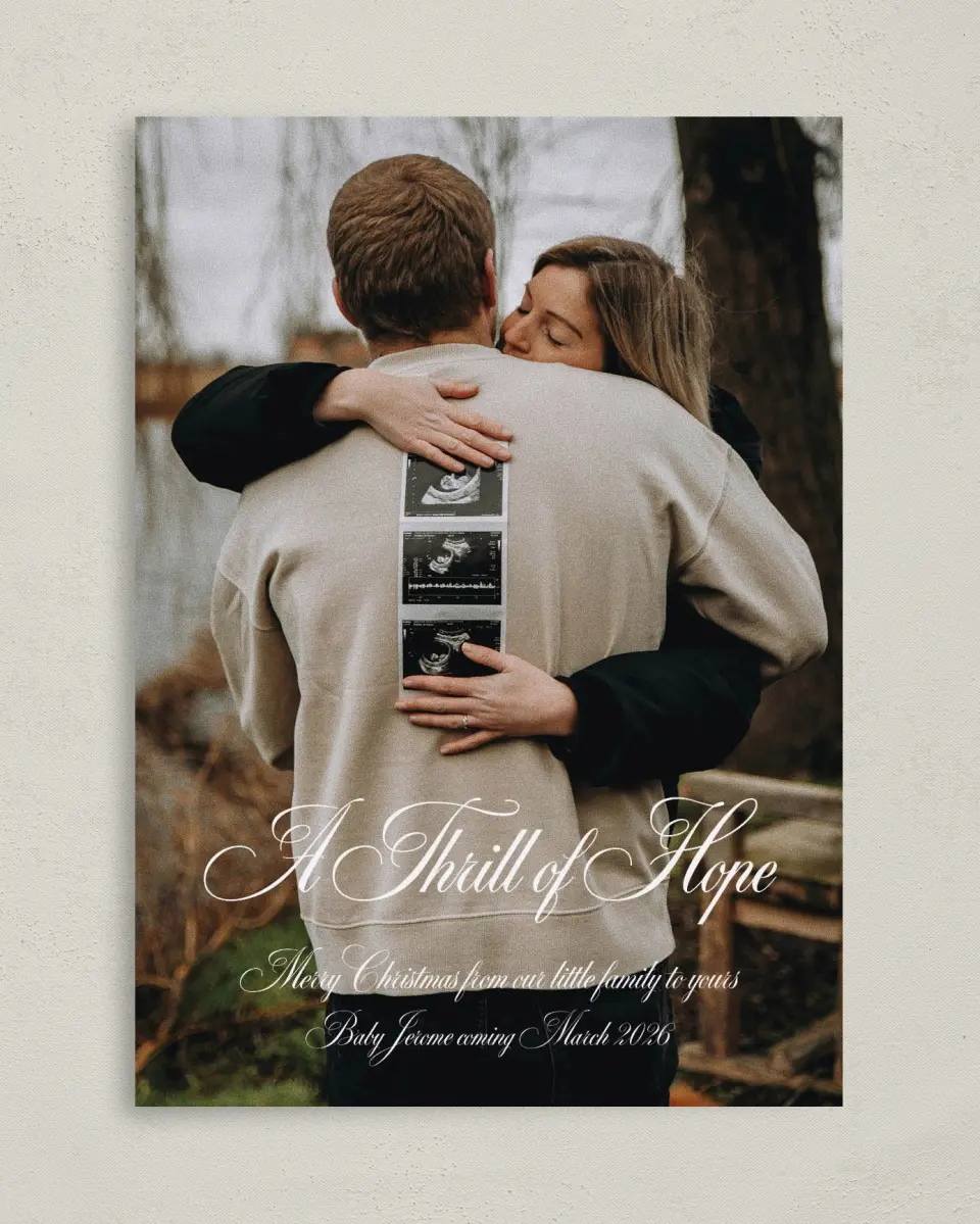 This is a 5" x 7" Christmas Card called A Thrill of Hope printed in full color on Premium Smooth paper