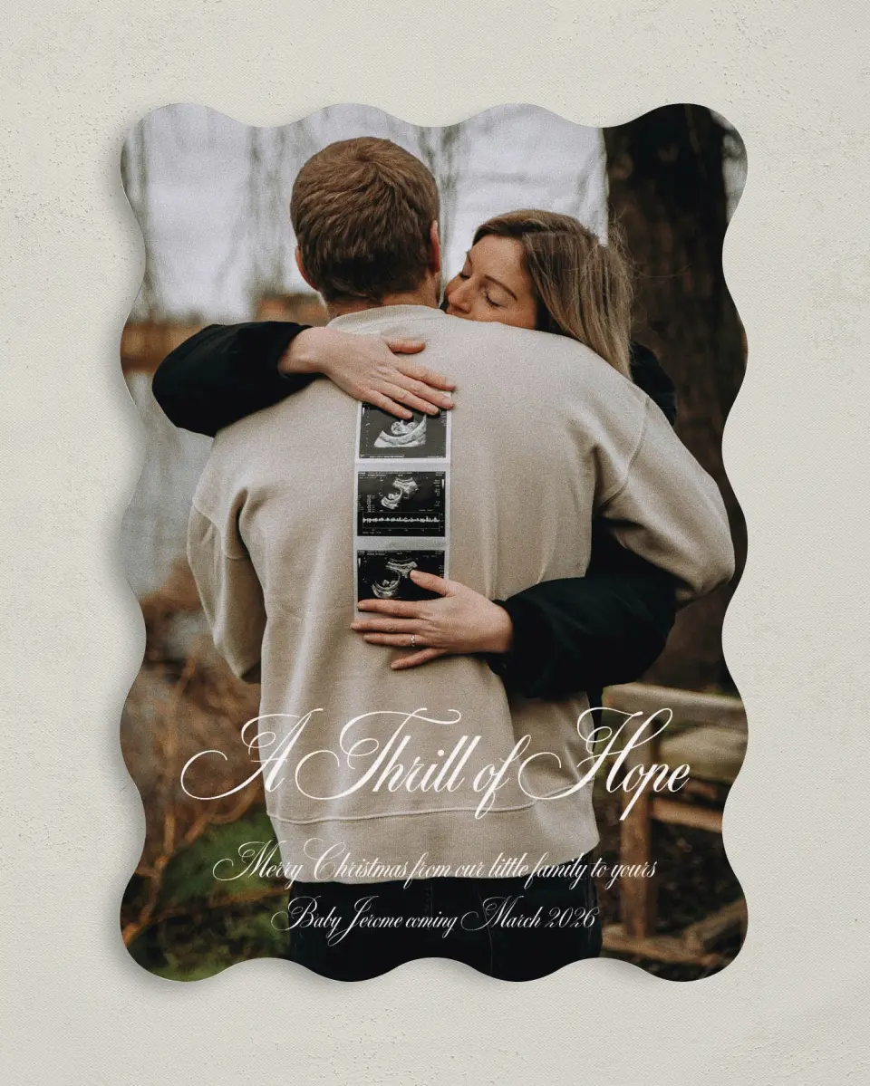 This is a 5" x 7" Christmas Card called A Thrill of Hope printed in full color on Premium Smooth paper