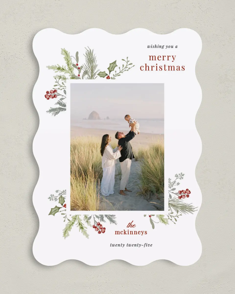 This is a 5" x 7" Christmas Card called Simply Joyful printed in full color on Premium Smooth paper