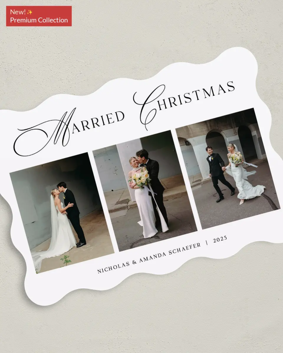 This is a 5" x 7" Christmas Card called Elegant Wishes printed in full color with Gold foil on Premium Smooth paper