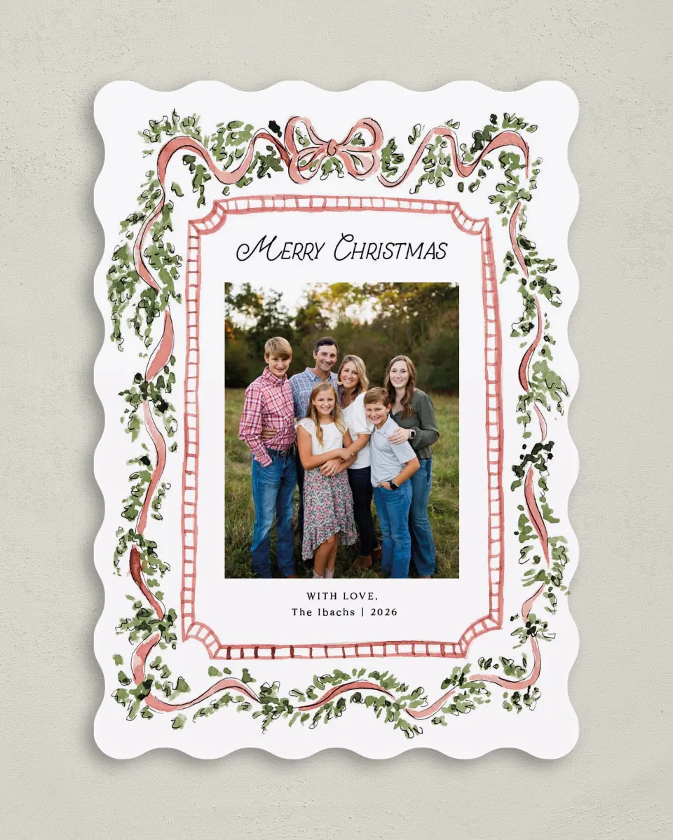 This is a 5" x 7" Christmas Card called Merry & Matched printed in full color on Premium Smooth paper