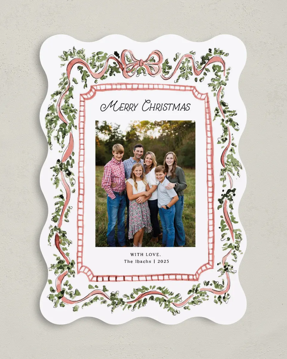 This is a 5" x 7" Christmas Card called Merry & Matched printed in full color on Premium Smooth paper