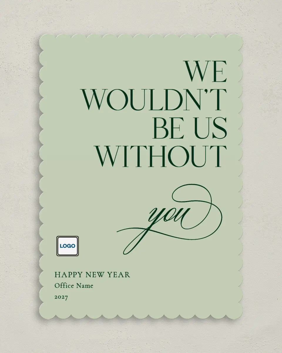 This is a 5" x 7" Christmas Card called Simple Holiday printed in full color on Premium Smooth paper on Premium Smooth paper on Premium Smooth paper