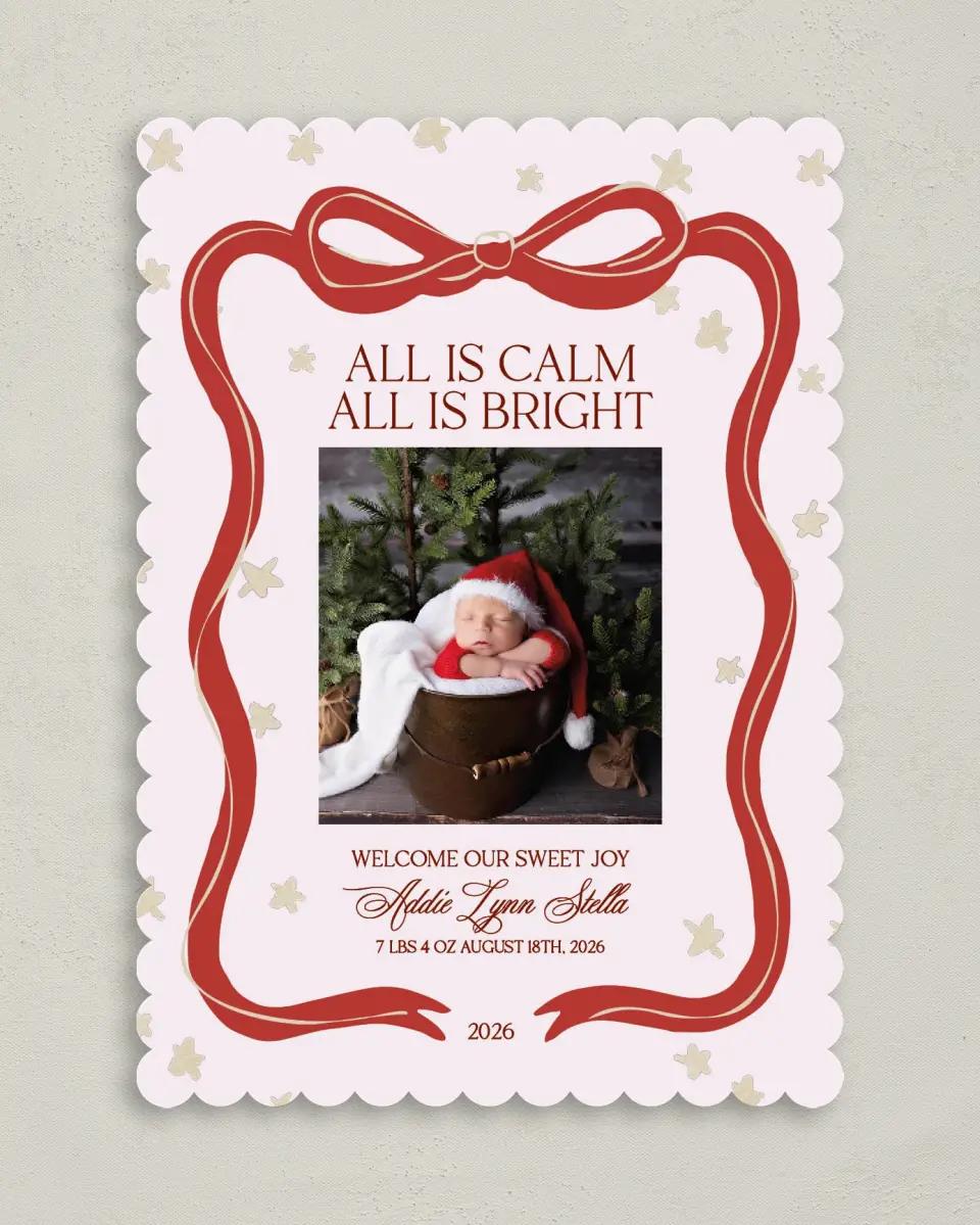 This is a 5" x 7" Christmas Card called All is Bright printed in full color on Premium Smooth paper on Premium Smooth paper on Premium Smooth paper
