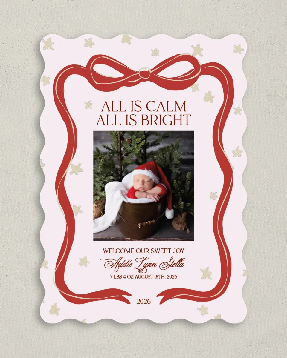 This is a 5" x 7" Christmas Card called All is Bright printed in full color on Premium Smooth paper