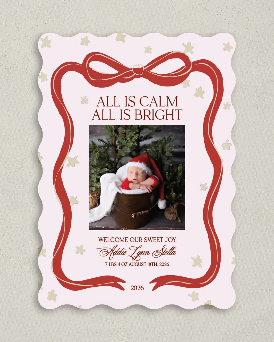 This is a 5" x 7" Christmas Card called All is Bright printed in full color on Premium Smooth paper