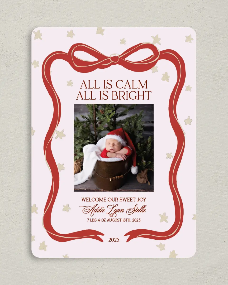 This is a 5" x 7" Christmas Card called All is Bright printed in full color on Premium Smooth paper