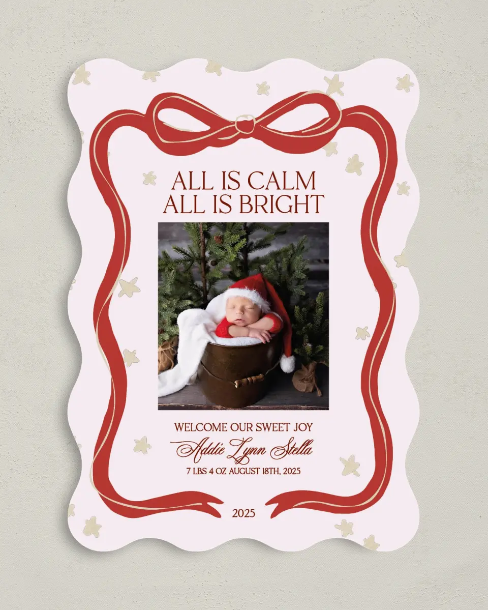 This is a 5" x 7" Christmas Card called All is Bright printed in full color on Premium Smooth paper