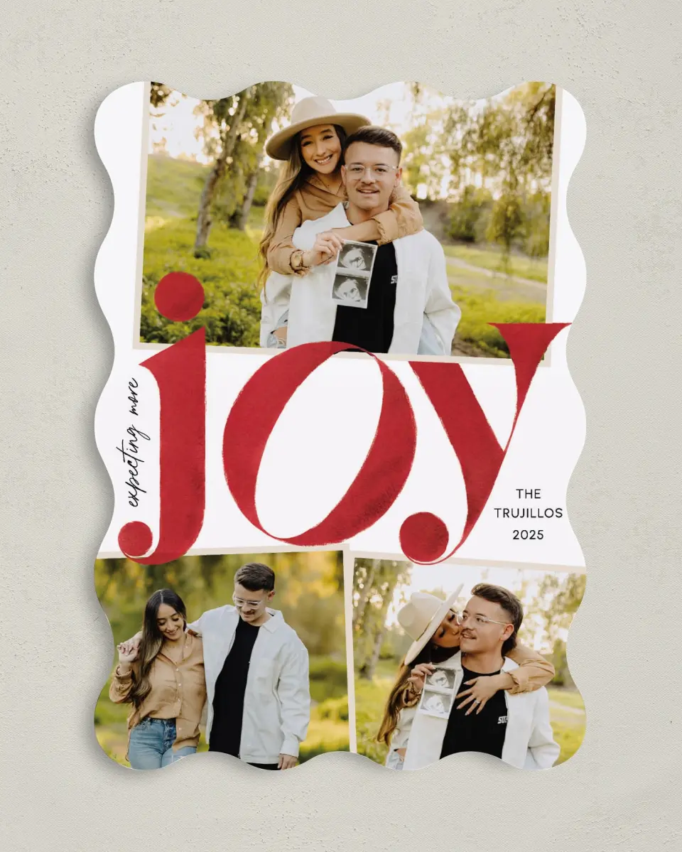 This is a 5" x 7" Christmas Card called Growing Joy printed in full color on Premium Smooth paper
