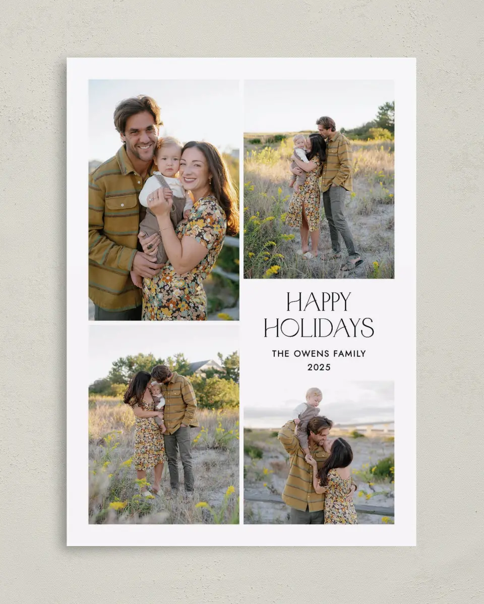This is a 5" x 7" Christmas Card called Simple Wishes printed in full color on Premium Smooth paper