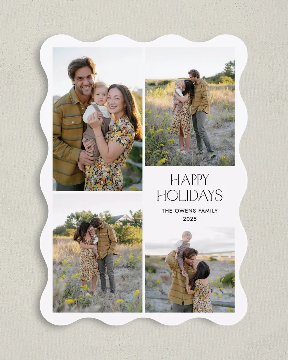 This is a 5" x 7" Christmas Card called Simple Wishes printed in full color on Premium Smooth paper